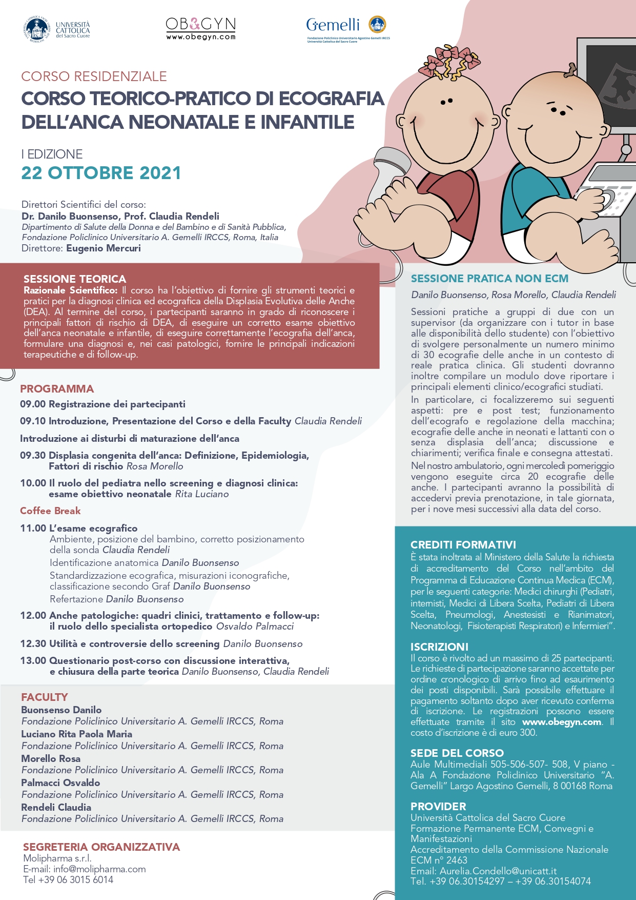 Programma Corso teorico-pratico di Ecografia dell’anca neonatale e infantile - I edizione